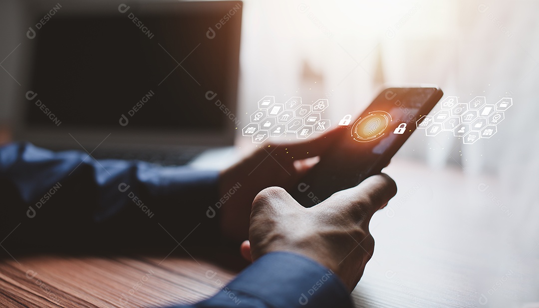 Bloquear ou desbloquear, sistema de segurança, impressão digital de verificação