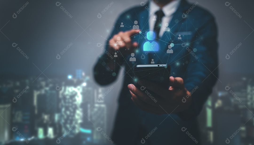 ícone humano virtual para grupo de clientes de foco ou conceito de recrutamento