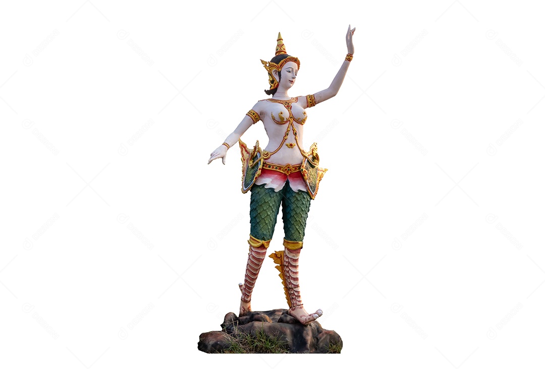 Kinnaree em um fundo branco