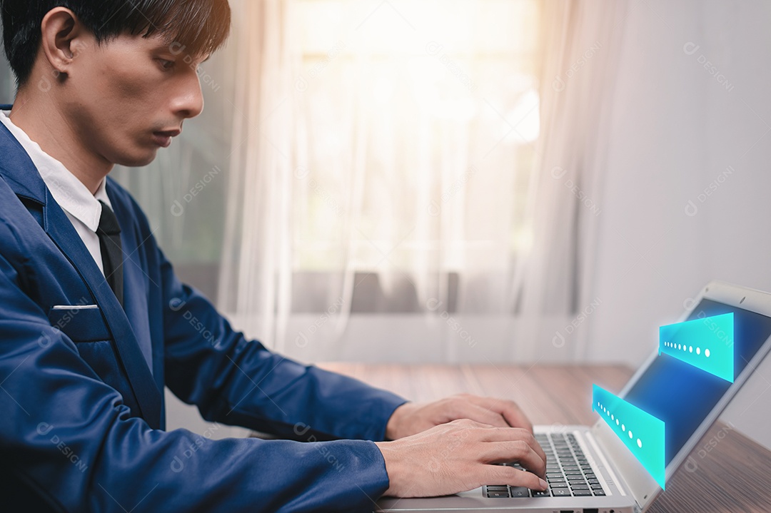 Ícone de emoção Mídia social e bate-papo de mensagem de conceito on-line digital