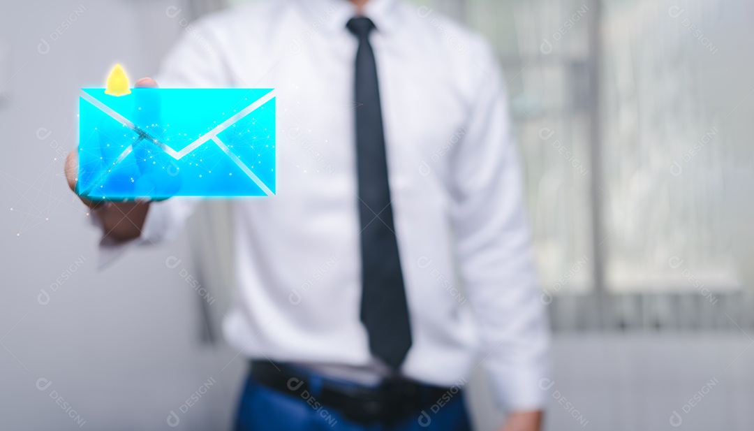 Mensagem de conexão de comunicação via correio eletrônico. enviando email