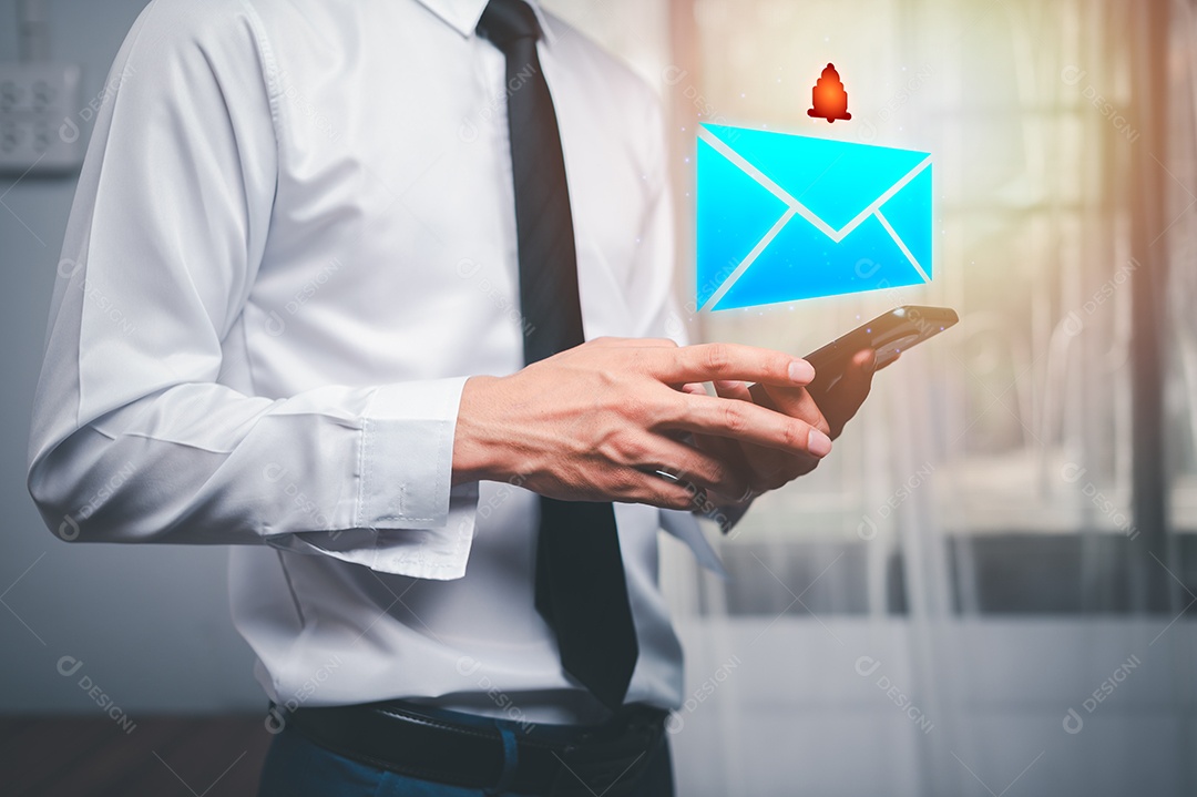 Mensagem de conexão de comunicação via correio eletrônico. enviando e-mail