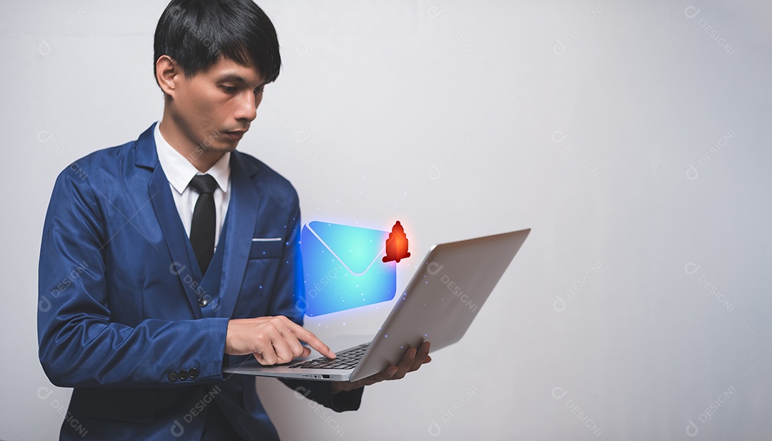 Mensagem de conexão de comunicação via correio eletrônico. enviando e-mail.