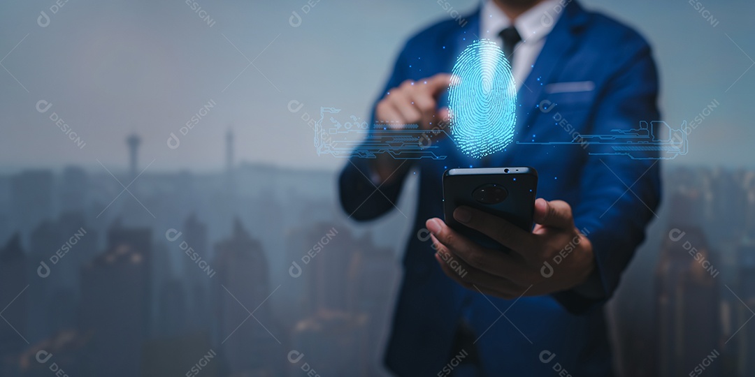 Bloquear ou desbloquear, sistema de segurança, impressão digital de verificação de segurança