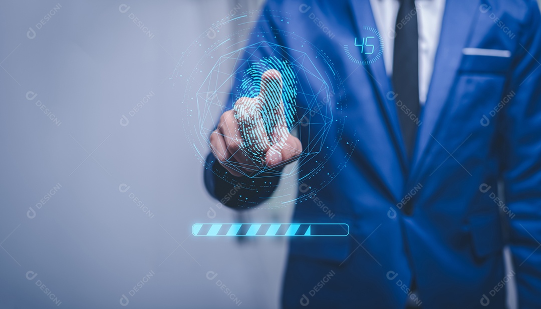 Bloquear ou desbloquear, sistema de segurança, impressão digital de verificação