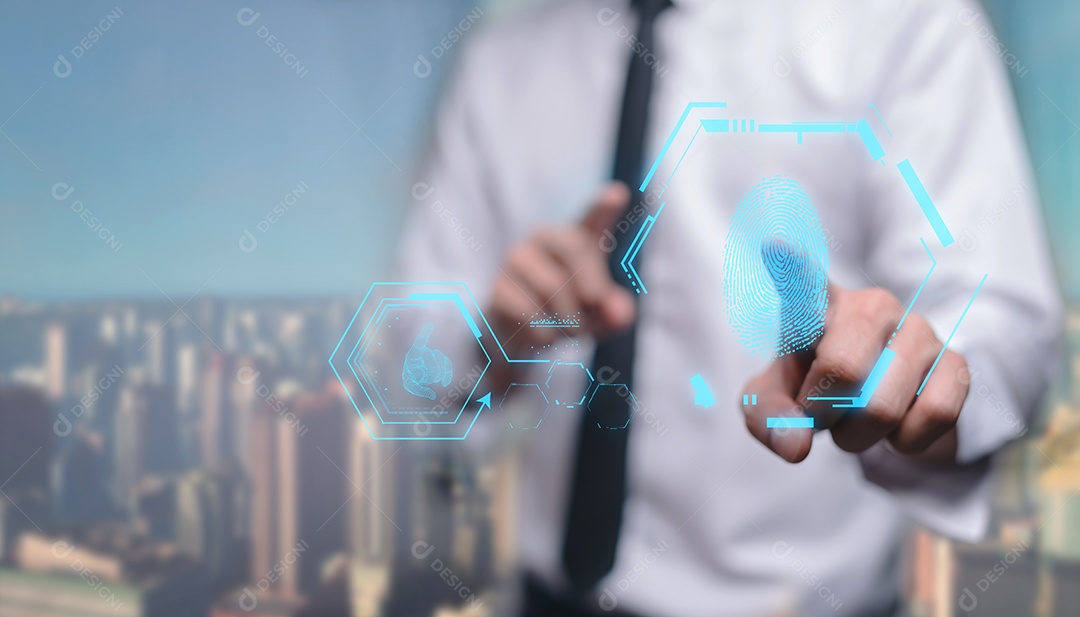 Bloquear ou desbloquear, sistema de segurança, impressão digital de verificação