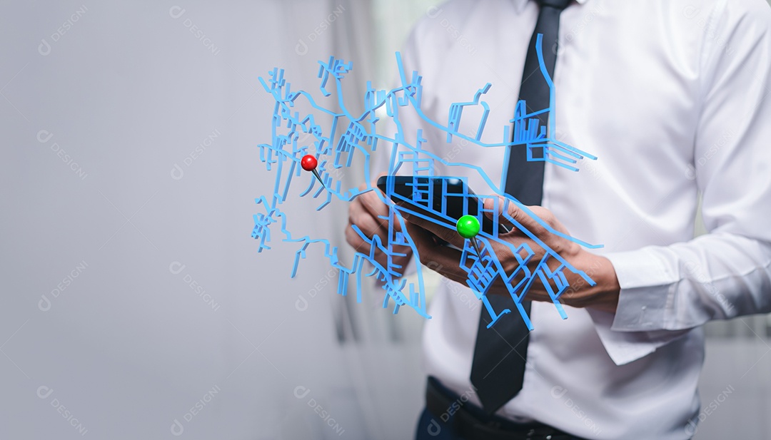 Marca do localizador do mapa e alfinete de localização ou sinal do ícone de navegação