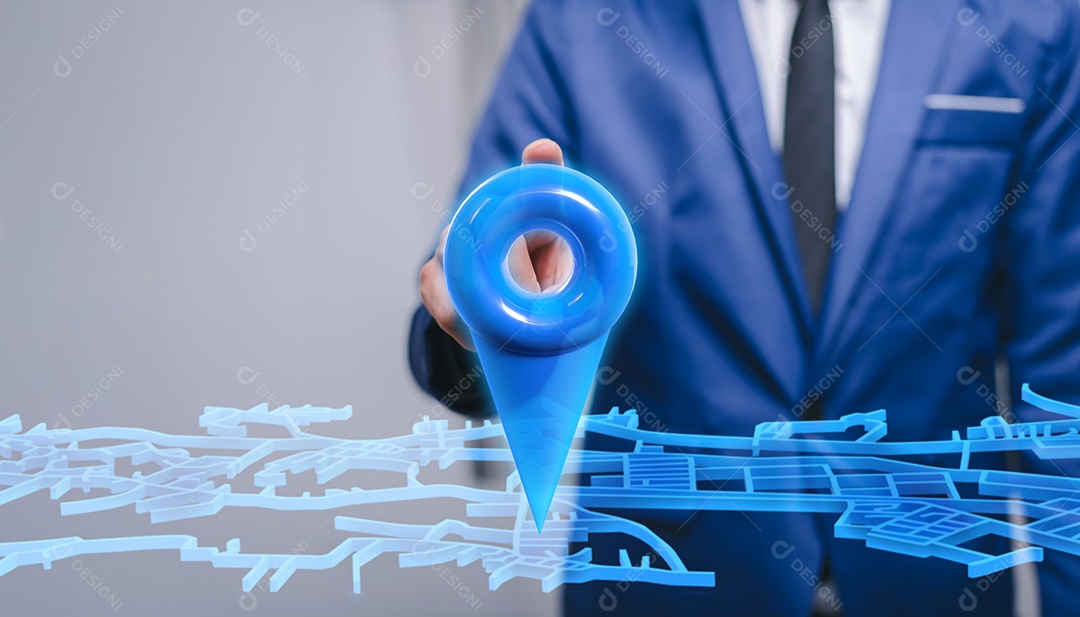 Marca do localizador do mapa e alfinete de localização ou sinal do ícone de navegação