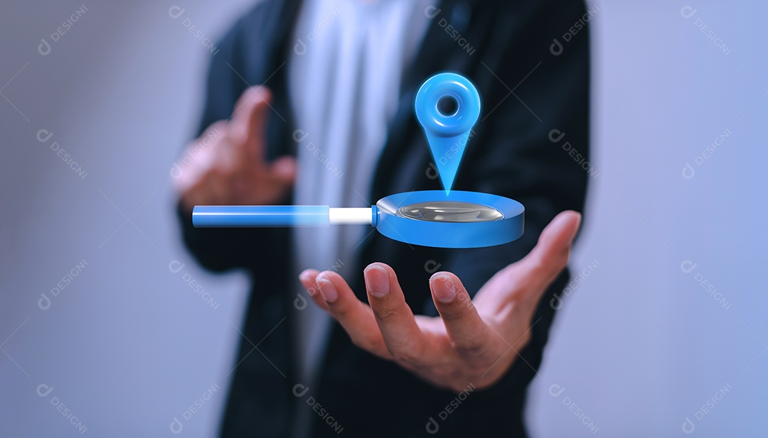 Marca do localizador do mapa e alfinete de localização ou sinal do ícone de navegação