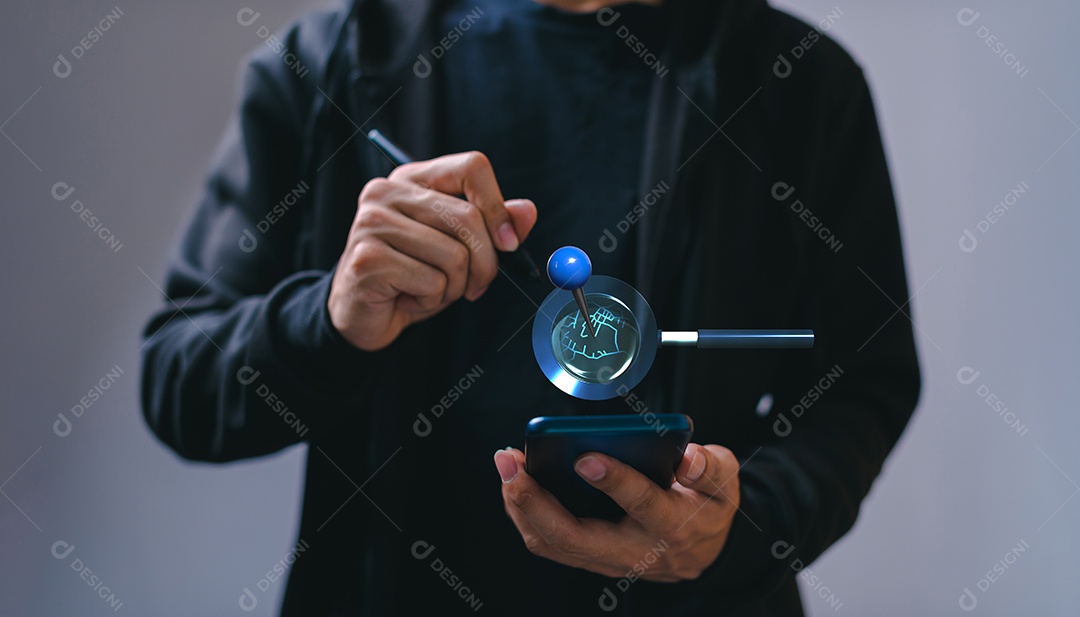 Marca do localizador do mapa e alfinete de localização ou sinal do ícone de navegação