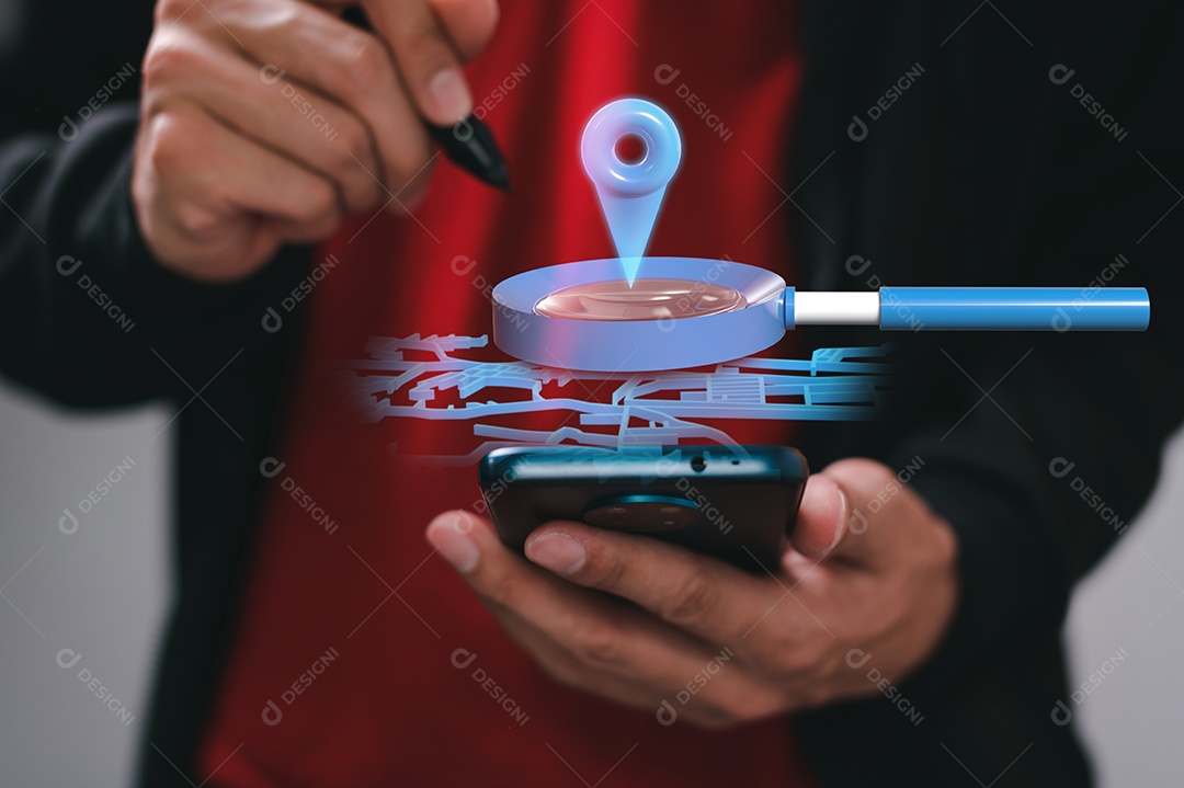 Marca do localizador do mapa e alfinete de localização ou sinal do ícone de navegação