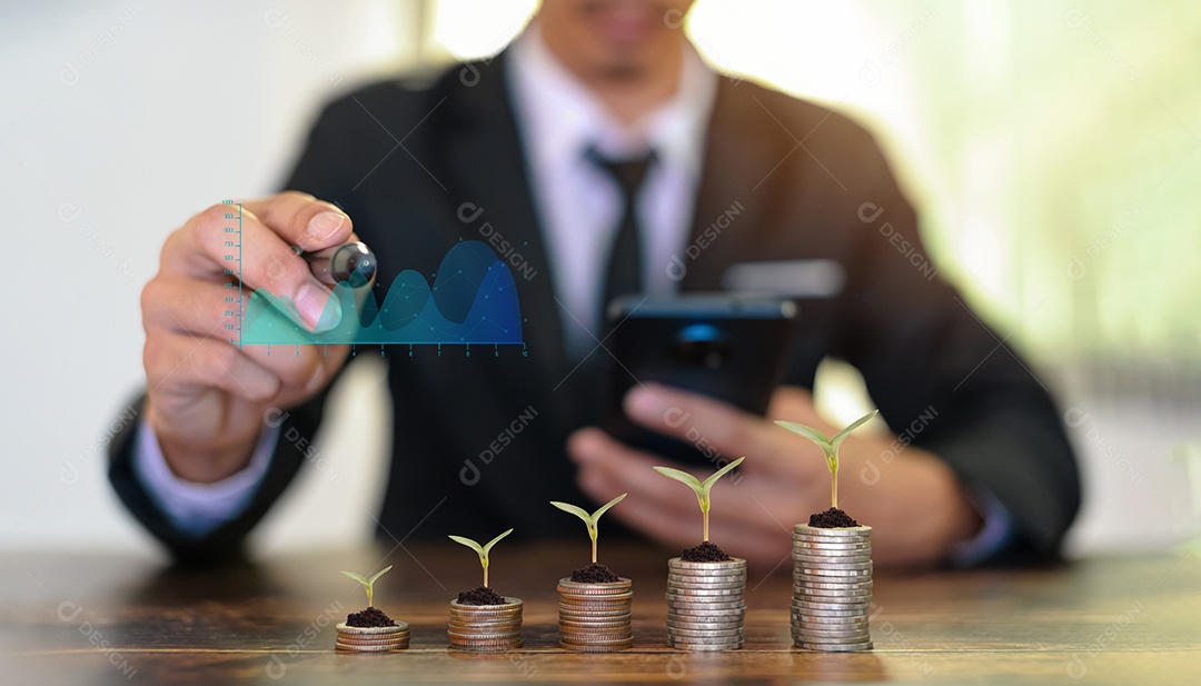 Economizando investimento, negocie, economize e obtenha lucro com juros, dinheiro