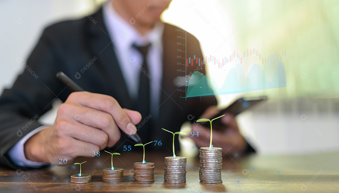 Economizando investimento, negocie, economize e obtenha lucro com juros, dinheiro