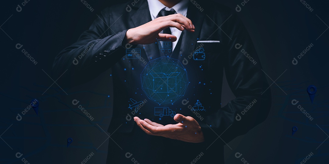 Rede de logística global distribuição e transporte Ui, logística inteligente, futuro da inovação