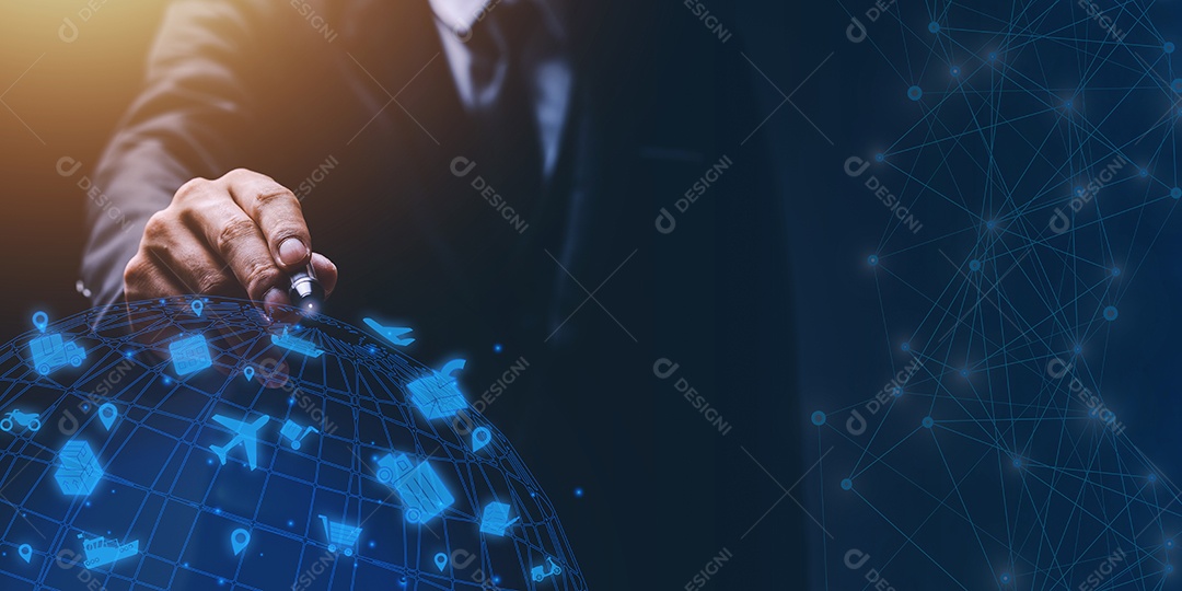 Rede de logística global distribuição e transporte Ui, logística inteligente, futuro da inovação