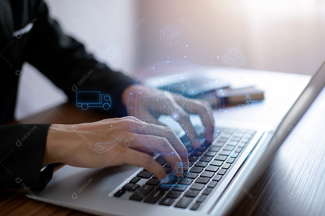 Rede de logística global distribuição e transporte Ui, logística inteligente, futuro da inovação