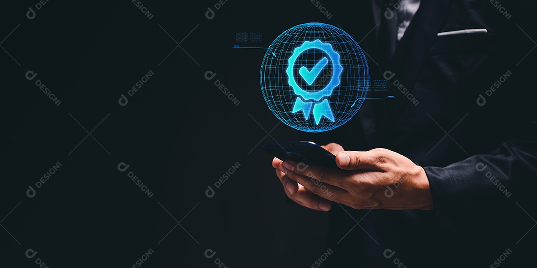 Sinal do melhor serviço Garantia de qualidade, certificação e padronização ISO