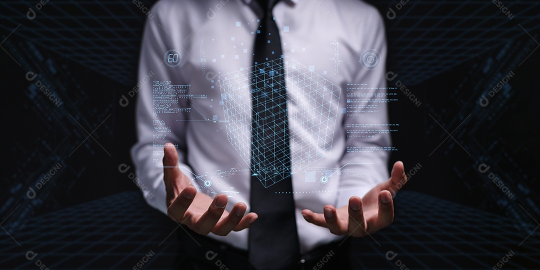 Conceito de tecnologia do mundo cibernético digital Metaverse. interface de painel