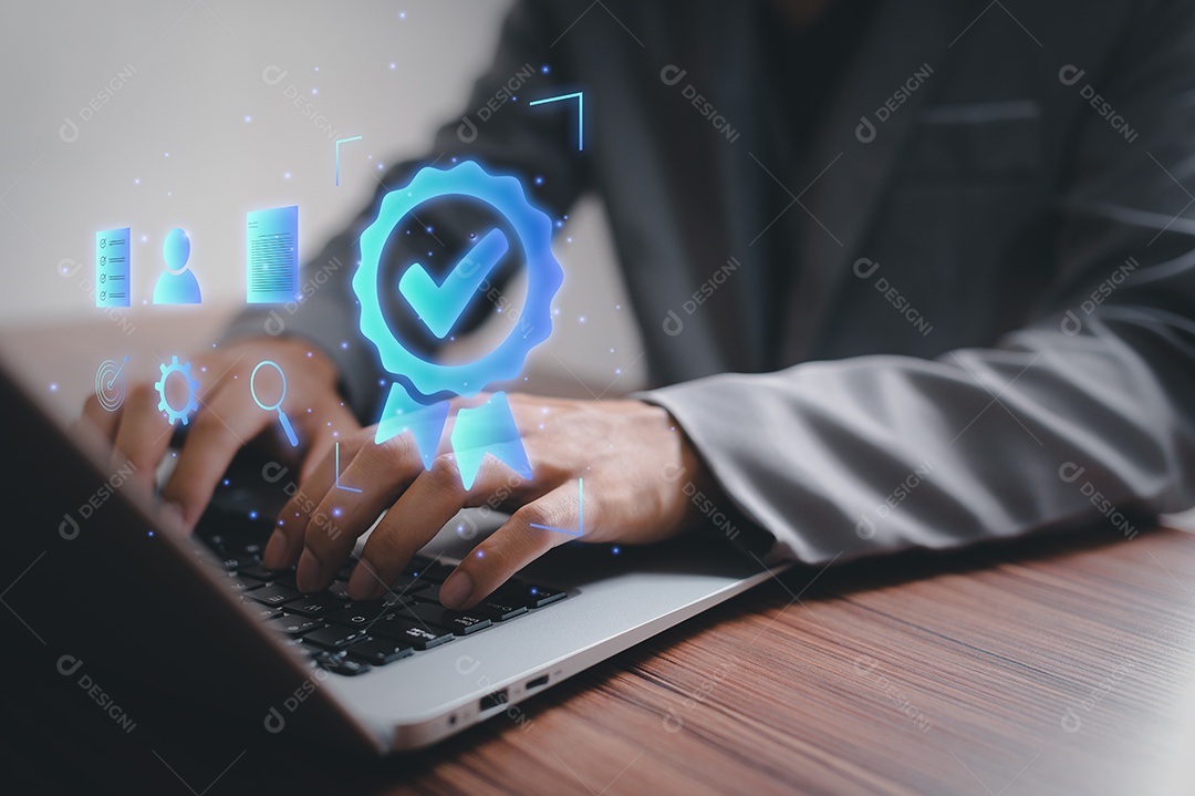 Sinal do melhor serviço Garantia de qualidade, certificação e padronização ISO