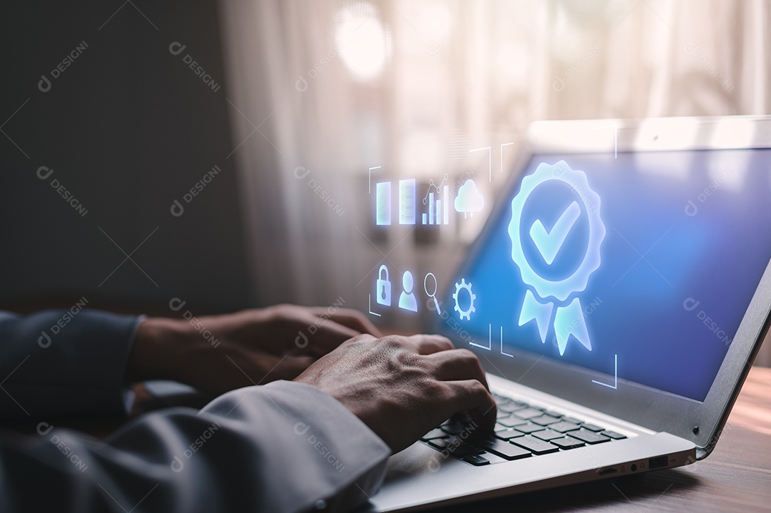 Sinal do melhor serviço Garantia de qualidade, certificação e padronização ISO