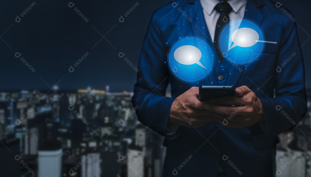 Ícone de emoção Mídia social e bate-papo de mensagem de conceito on-line digital