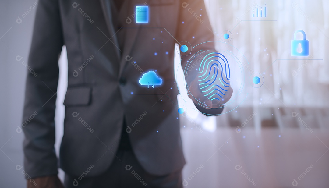 Bloquear ou desbloquear, sistema de segurança, impressão digital de verificação