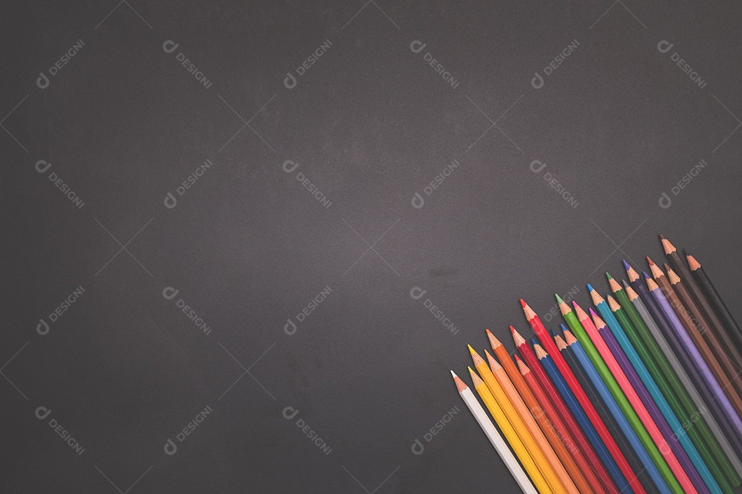 Back to school and education concept Multicolored pencils and white paper