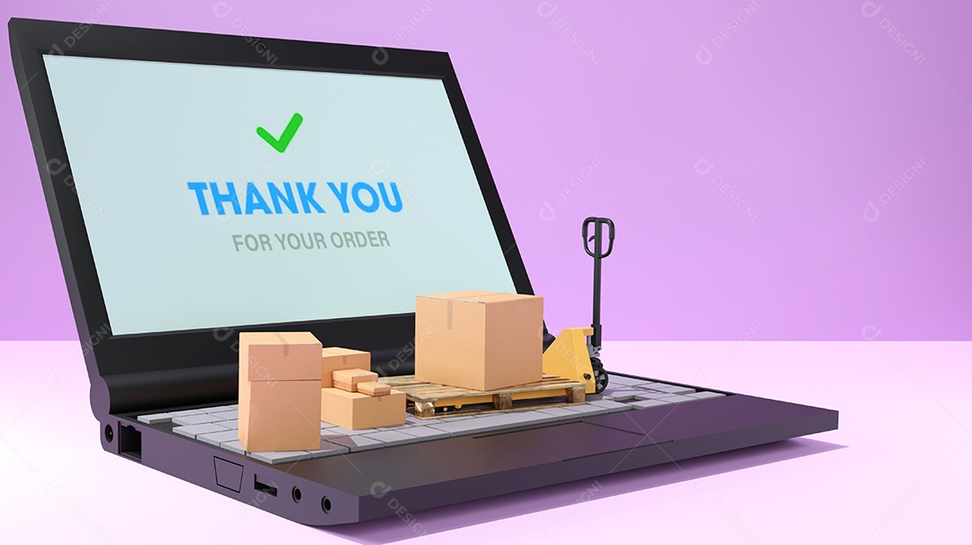 Logística de renderização 3D e conceito de serviço on-line de entrega