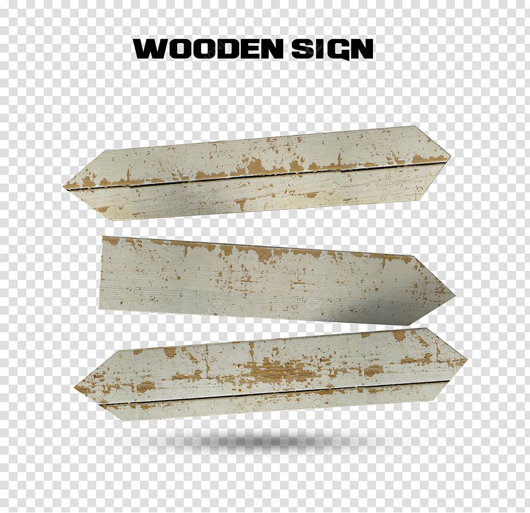 Placa de Madeira Branca Elemento 3D Para Composição PSD