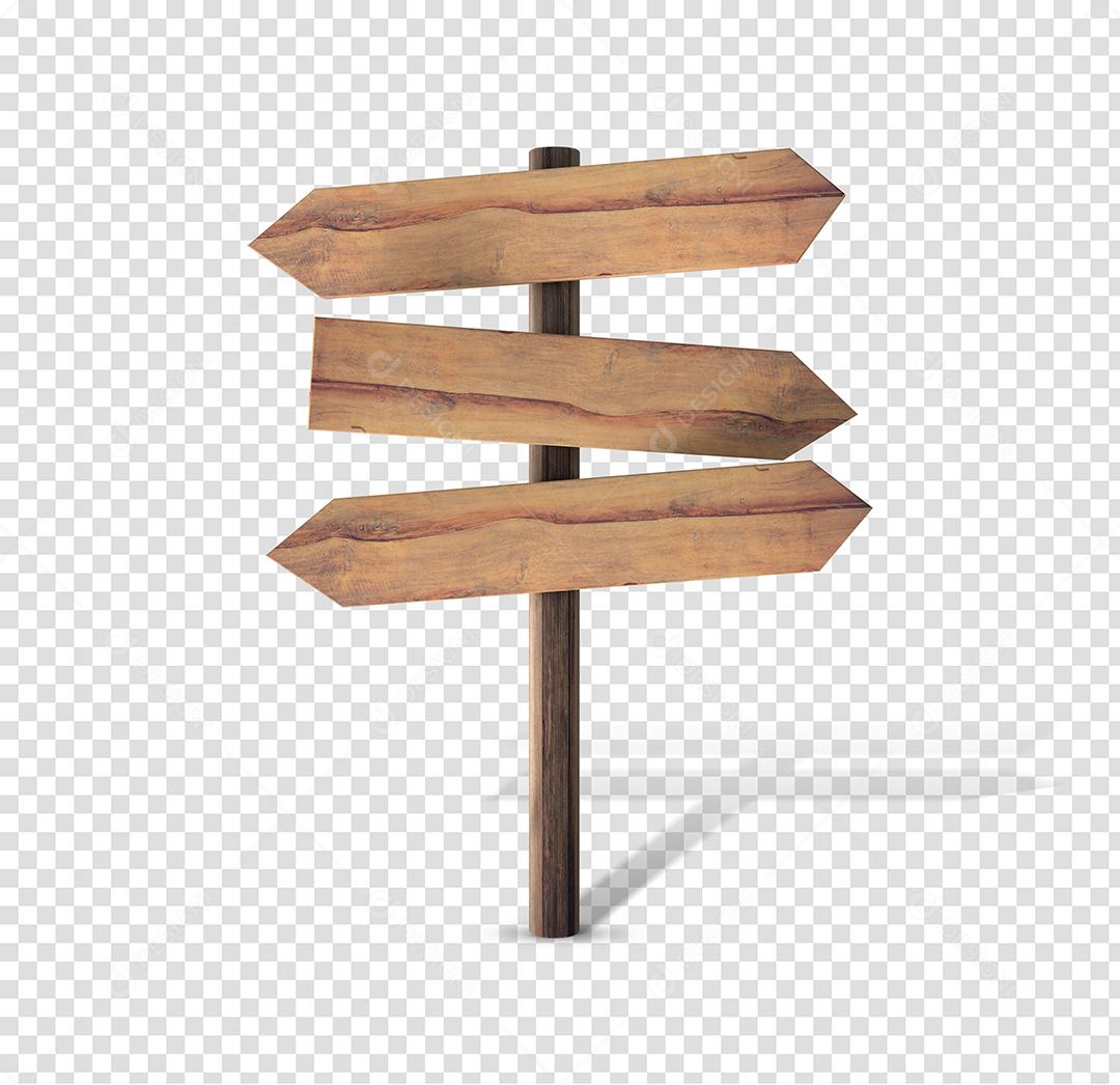 Placa de Madeira 3D Elemento Para Composição PSD