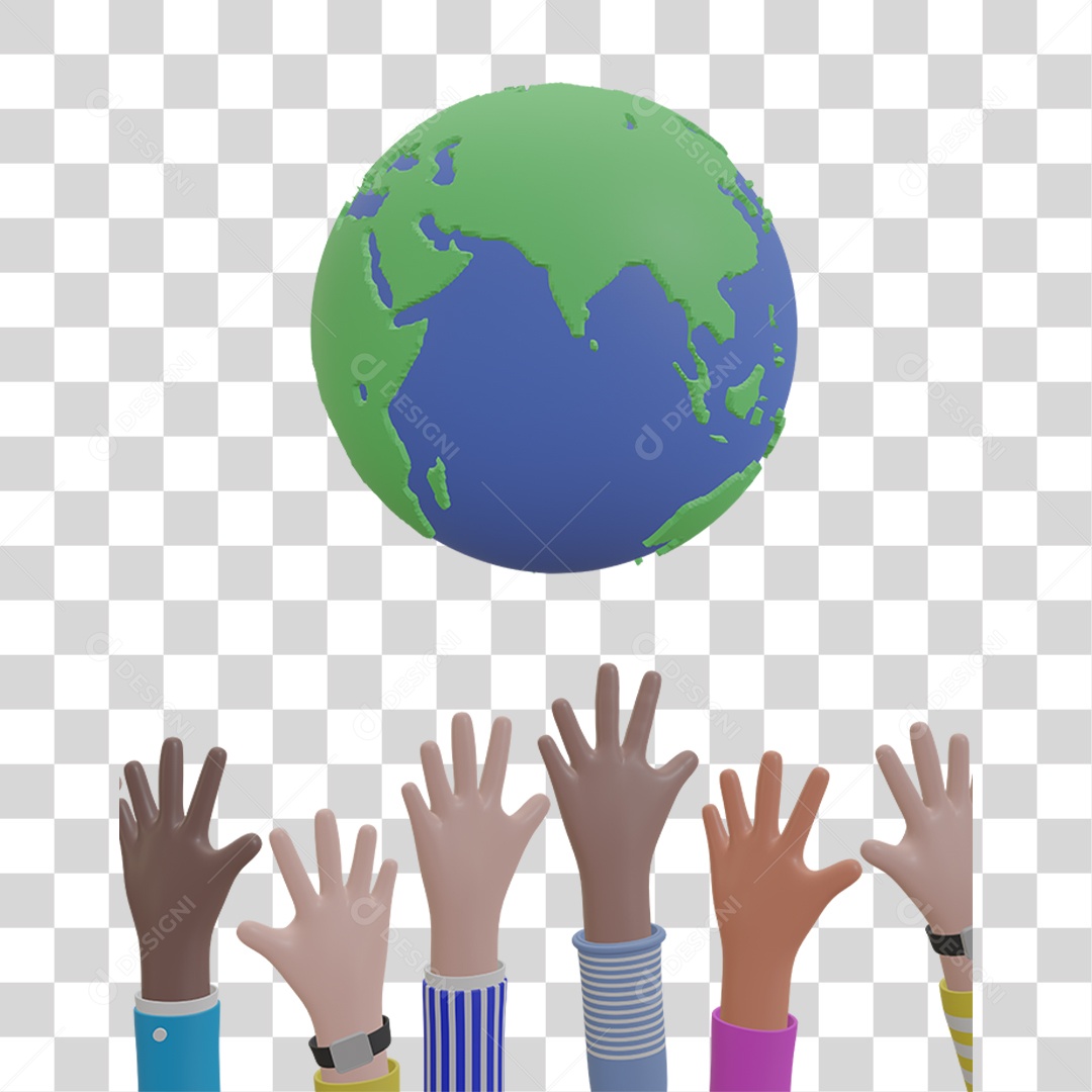 Mãos Para Cima Planeta PNG Transparente