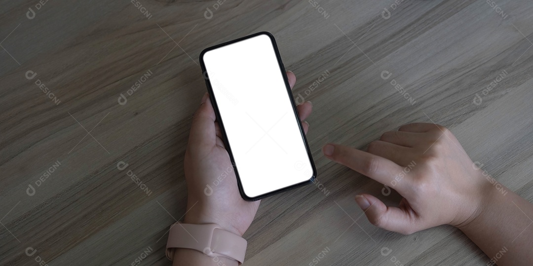 Imagem de maquete de telefone celular tela branca