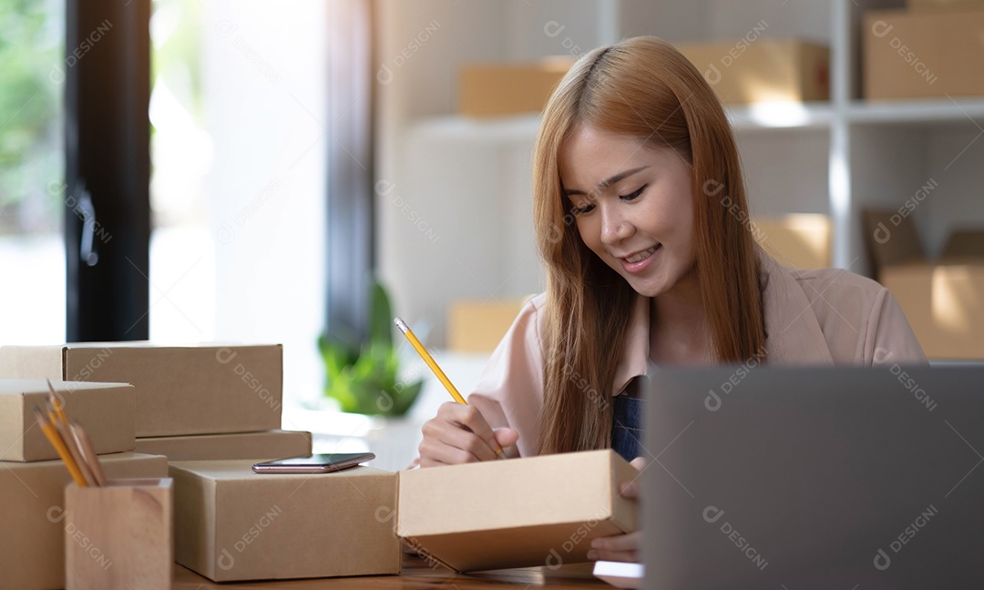 Inicialização bem-sucedida, pequena empresária