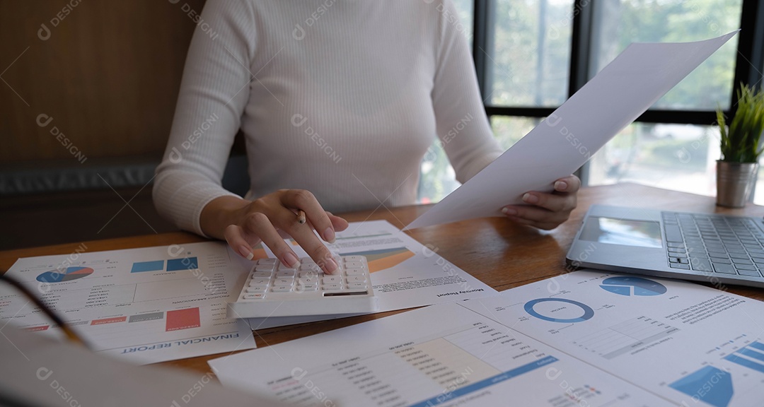 As mulheres de negócios financeiras analisam o gráfico do desempenho da empresa