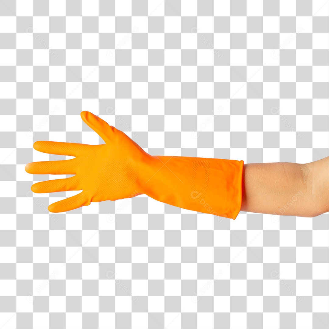 Mão Vestida com Luva de Látex PNG Transparente