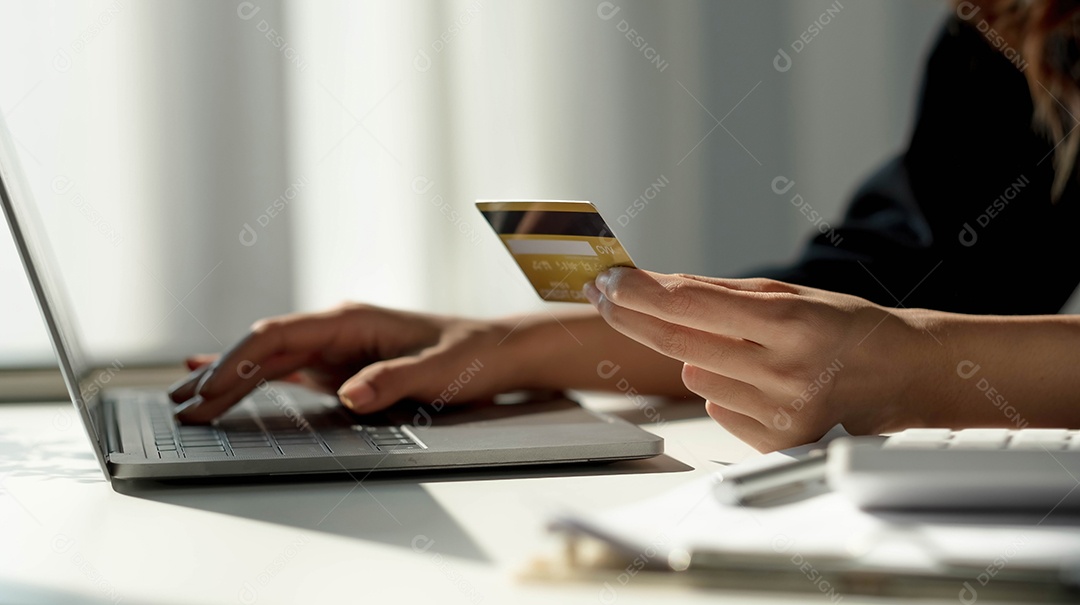 On-line, comércio eletrônico, cartão, crédito, pagamento, computador, pagamento, laptop