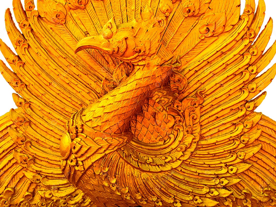 Garuda sobre fundo desfocado branco