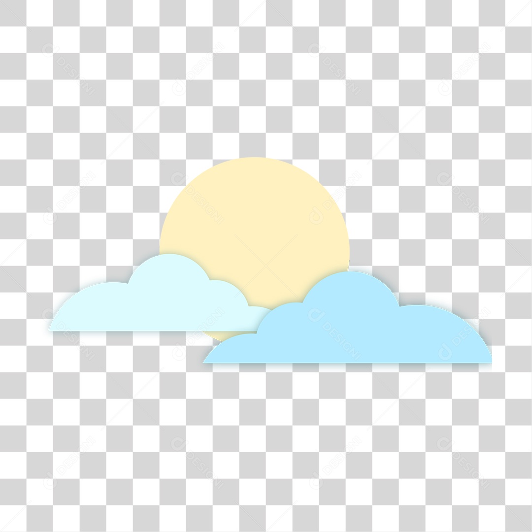 Nuvem Branca com Sol PNG Transparente