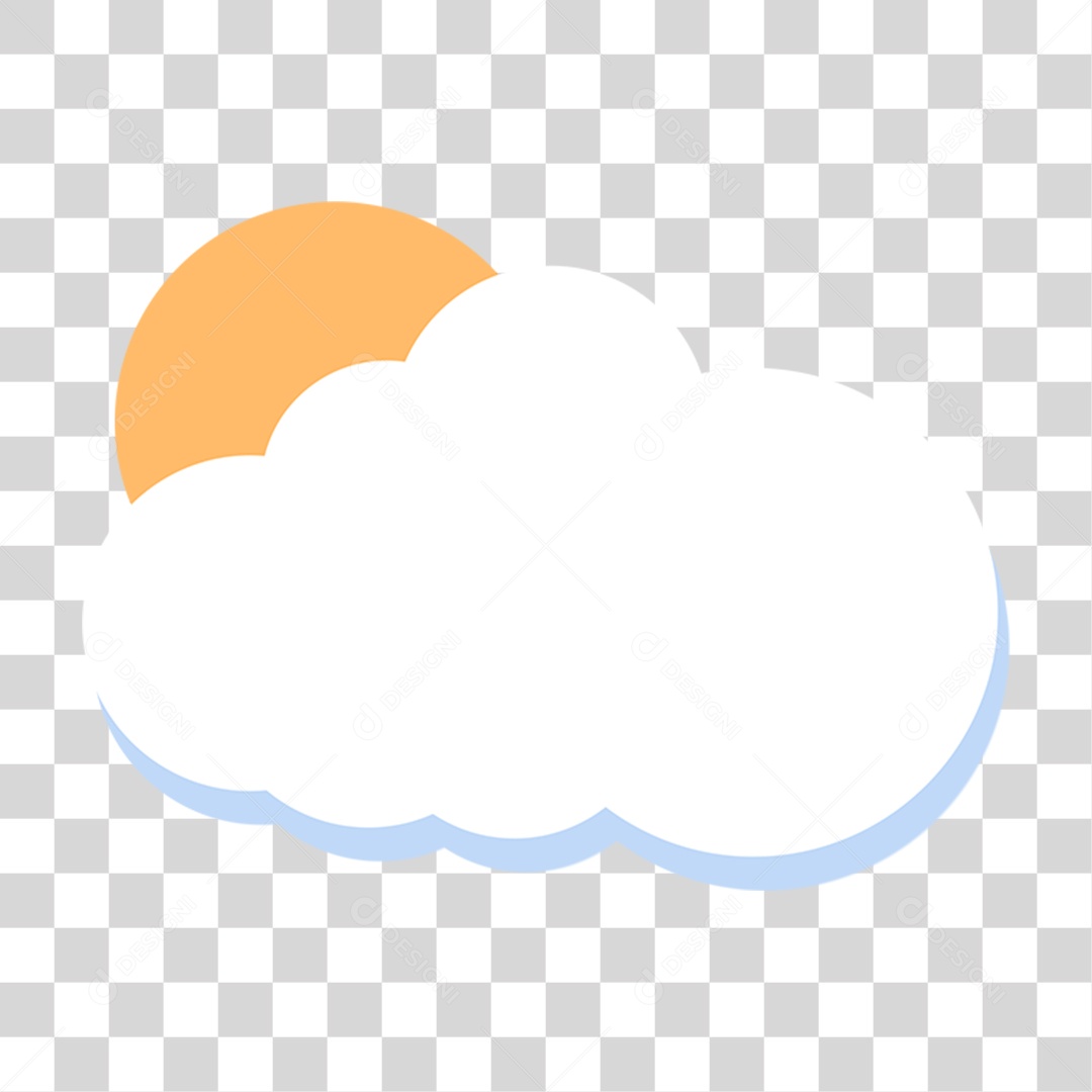 Nuvem Branca com Sol PNG Transparente