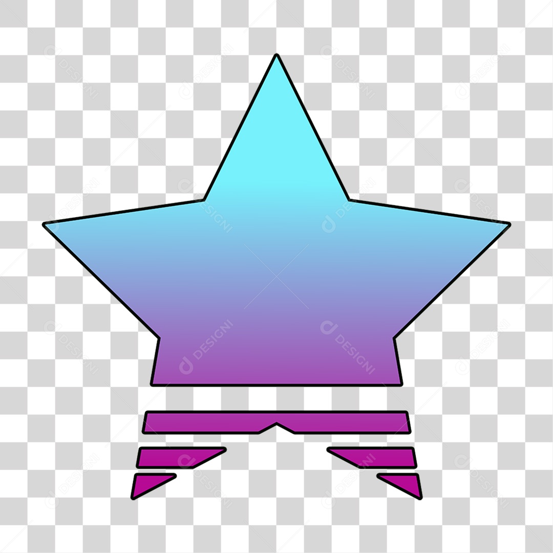 Estrela Colorida PNG Transparente