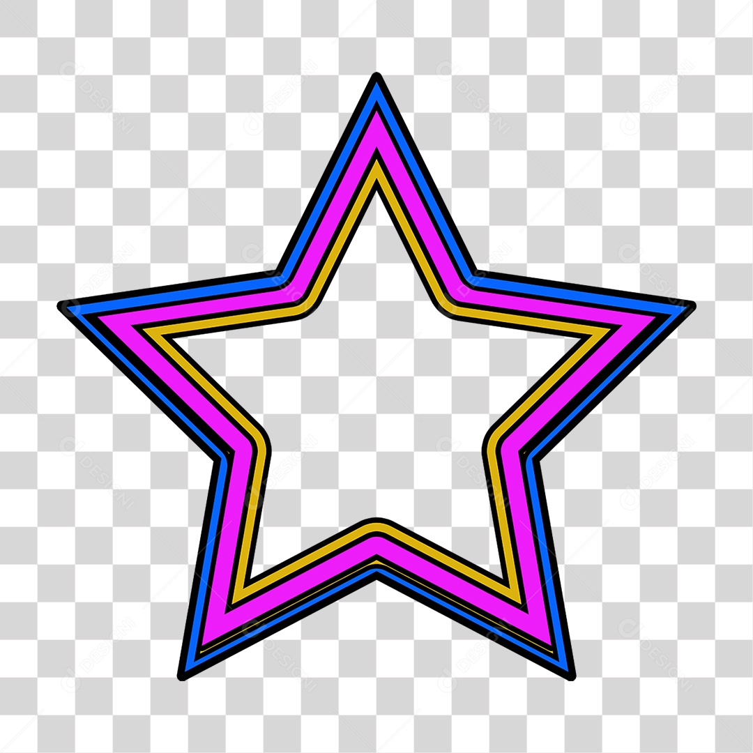 Estrela Colorida PNG Transparente