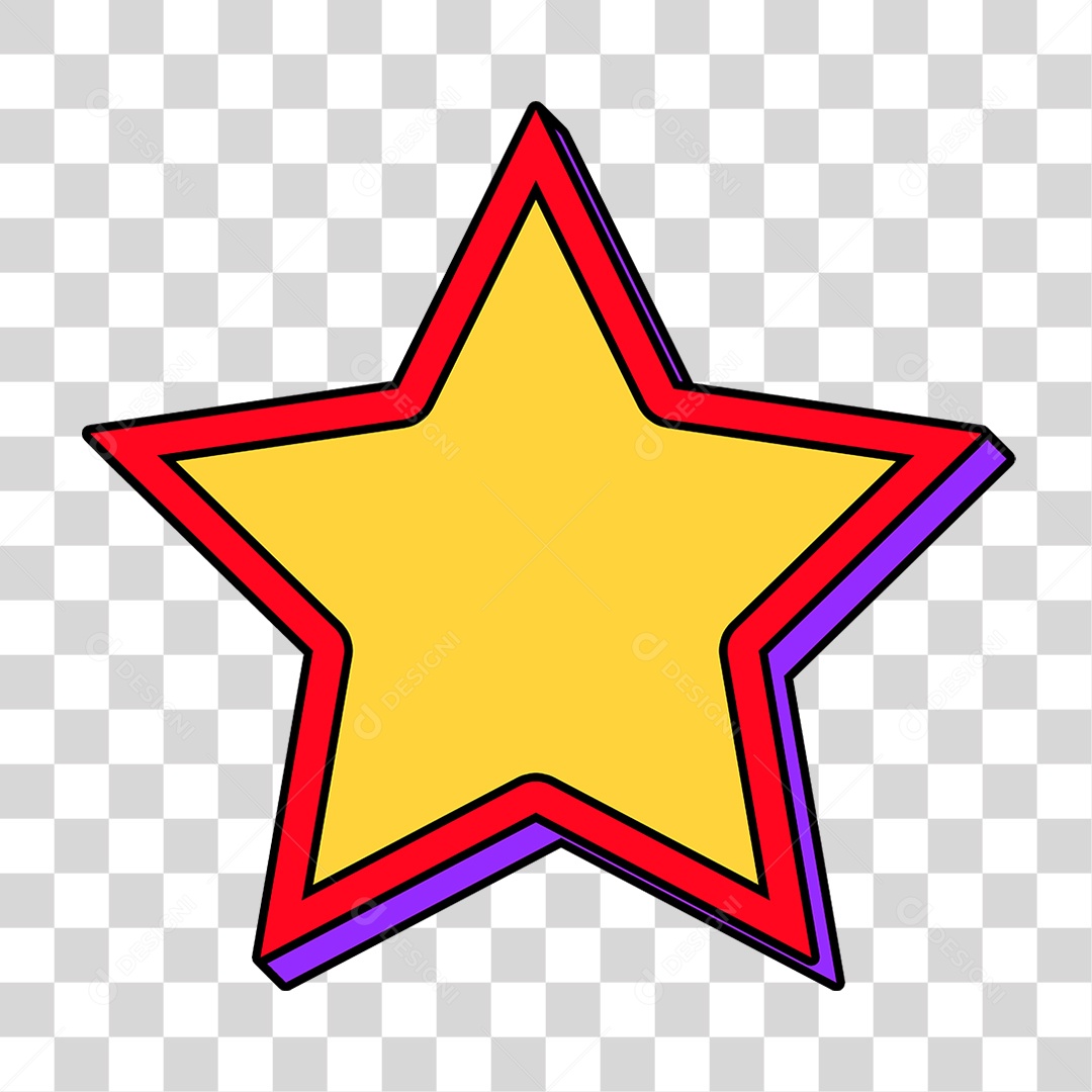 Estrela Colorida PNG Transparente