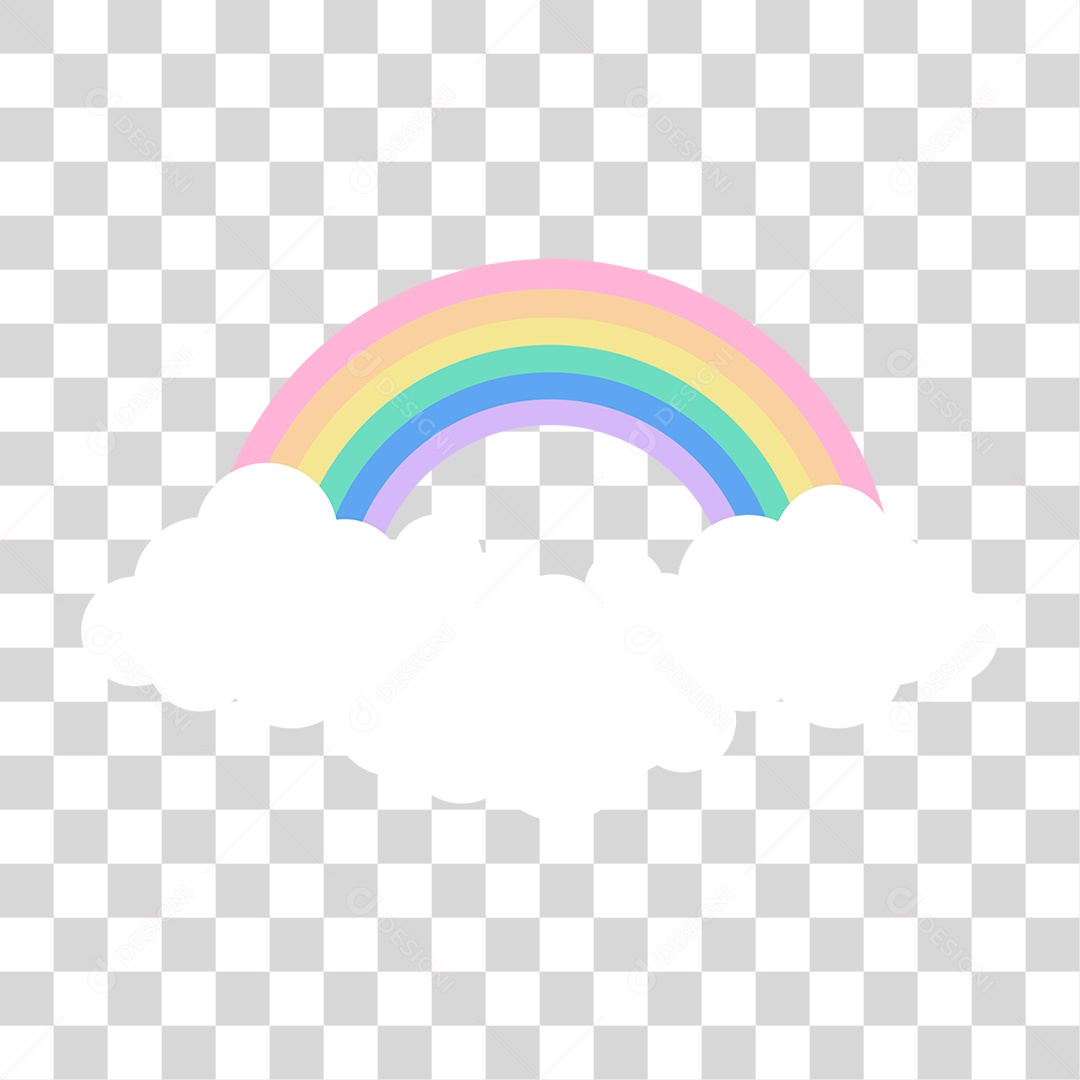 Arco-íris Nuvem Cores Formas PNG Transparente