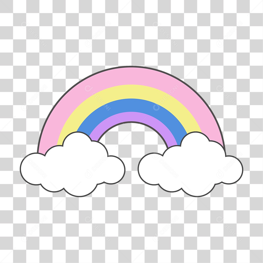 Arco-íris Nuvem Cores Formas PNG Transparente