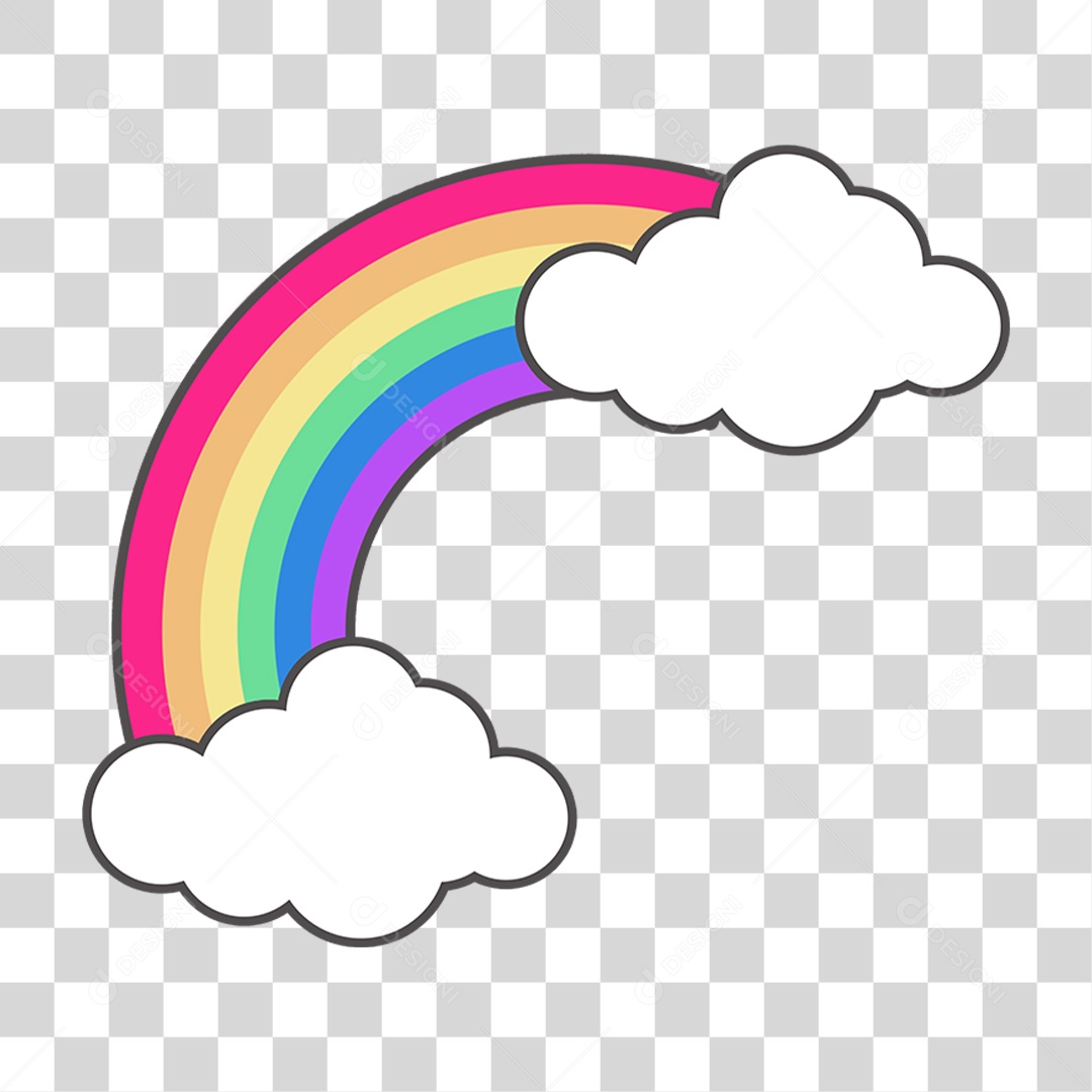 Arco-íris Nuvem Cores Formas PNG Transparente