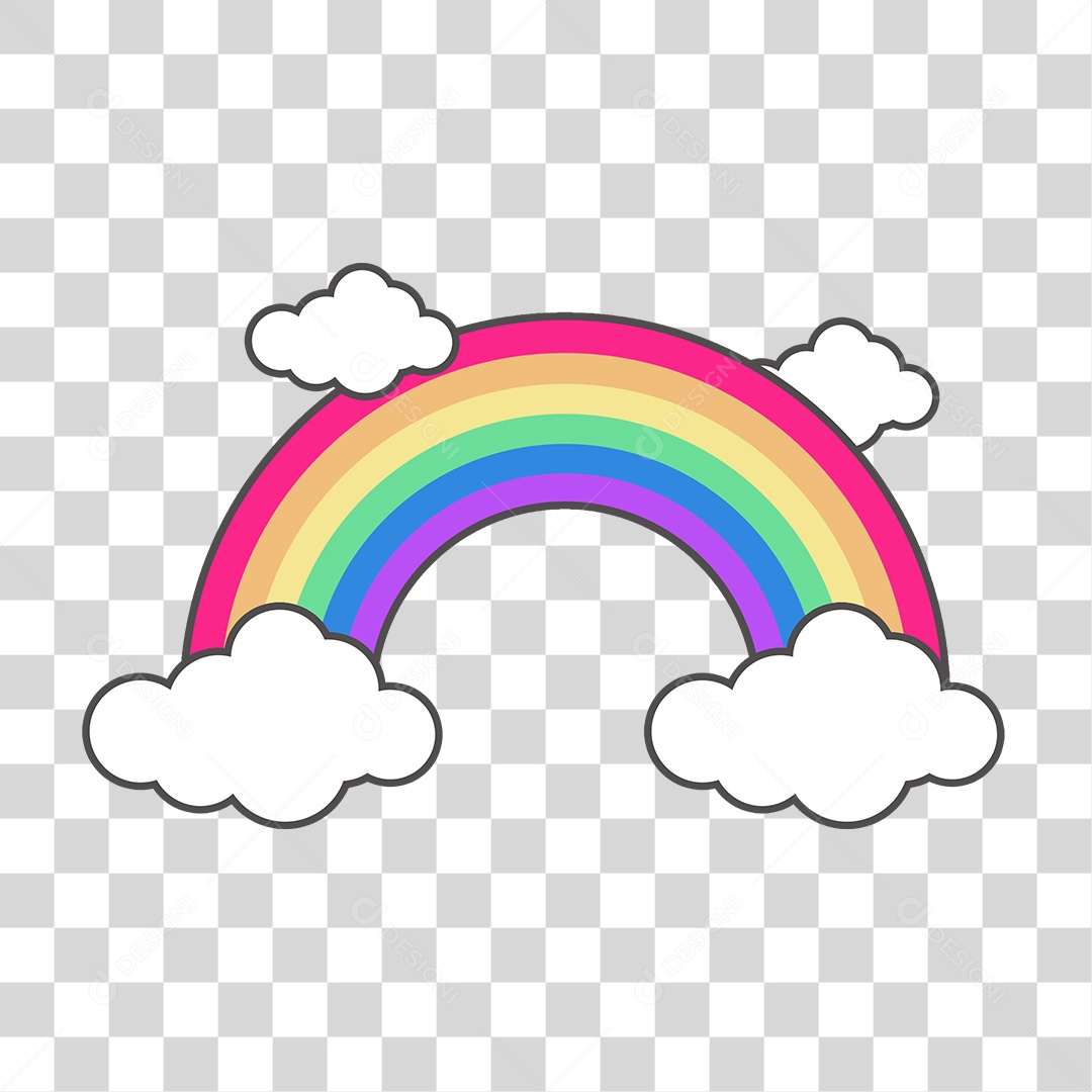 Arco-íris Nuvem Cores Formas PNG Transparente
