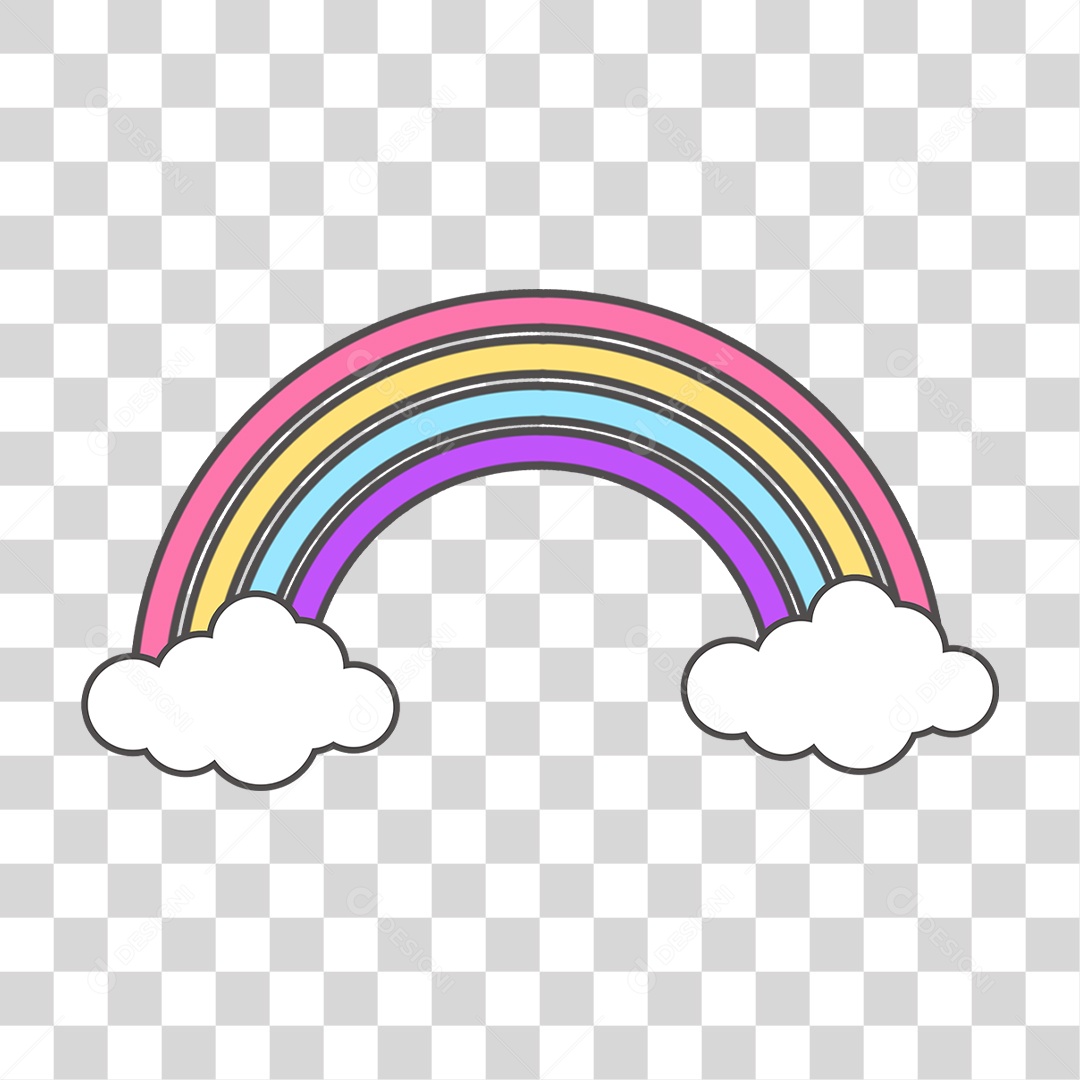 Arco-íris Nuvem Cores Formas PNG Transparente