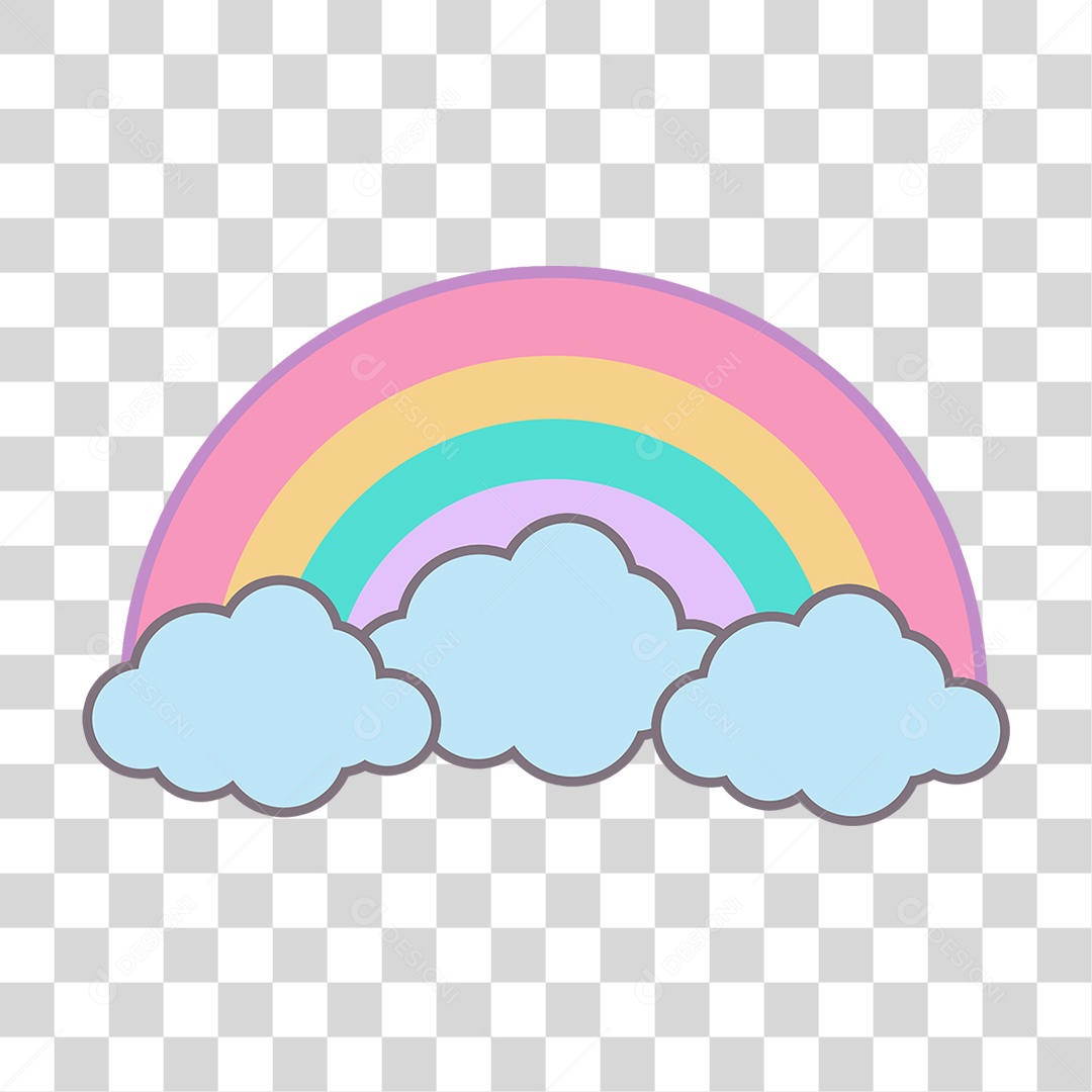Arco-íris Nuvem Cores Formas PNG Transparente