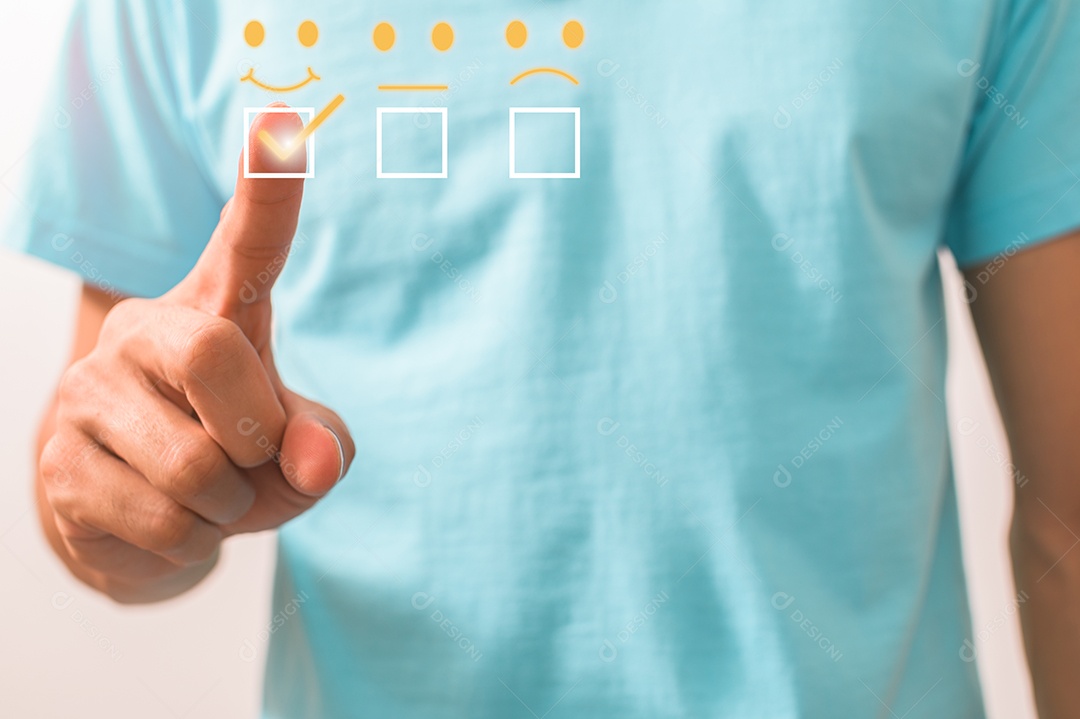 Símbolo do tick do cliente foi dado à satisfação dos funcionários.