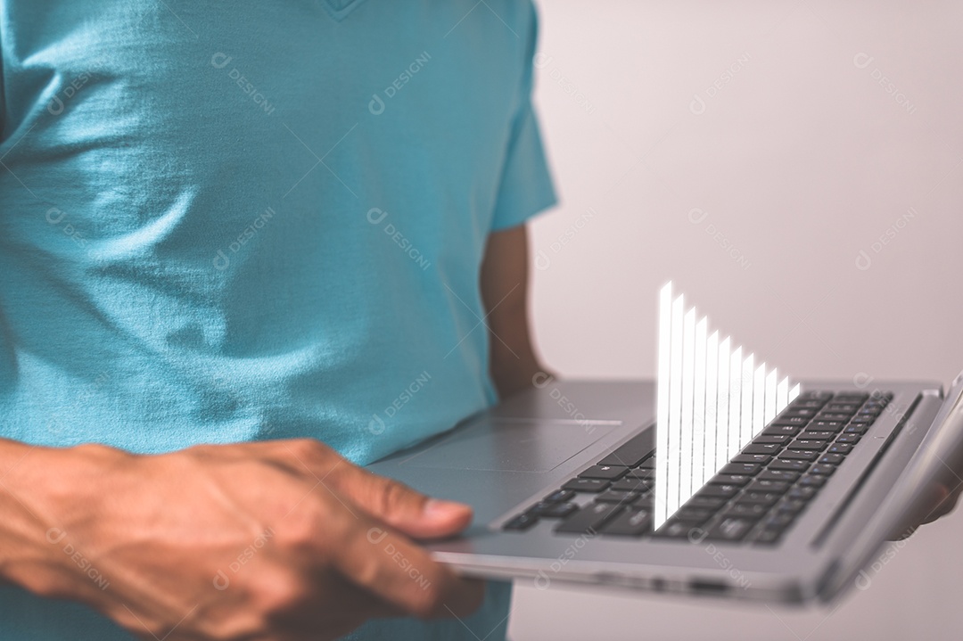 Símbolo do gráfico de barras do crescimento do negócio do computador